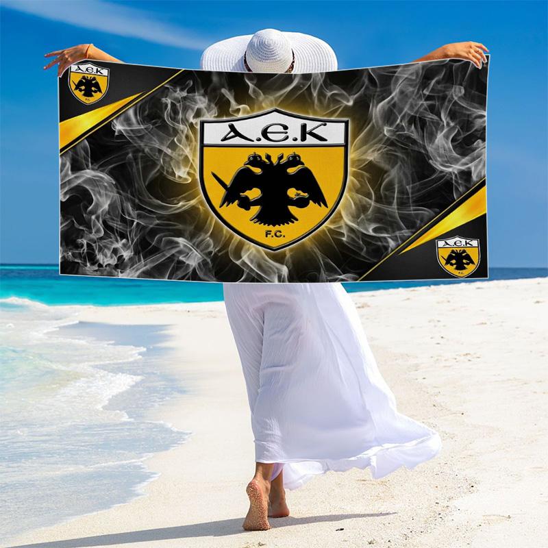 AEK FC Print Beach Towel, Large Soft Quick Dry Towel for Beach Camping Swimming