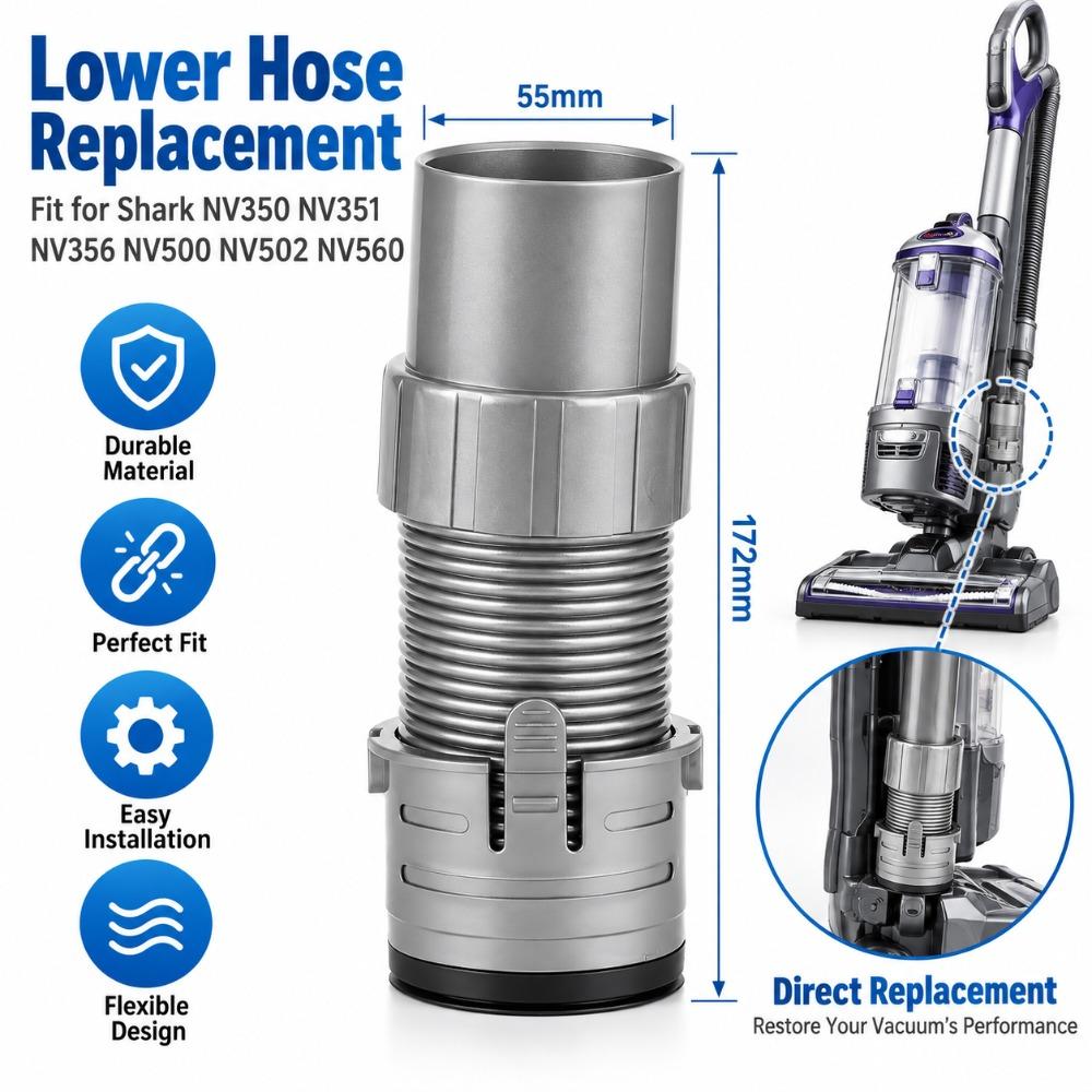 Grey Vacuum Cleaner Lower Hose EVA Vacuum Cleaner Accessory Hose for Shark Hard Floor Cleaning