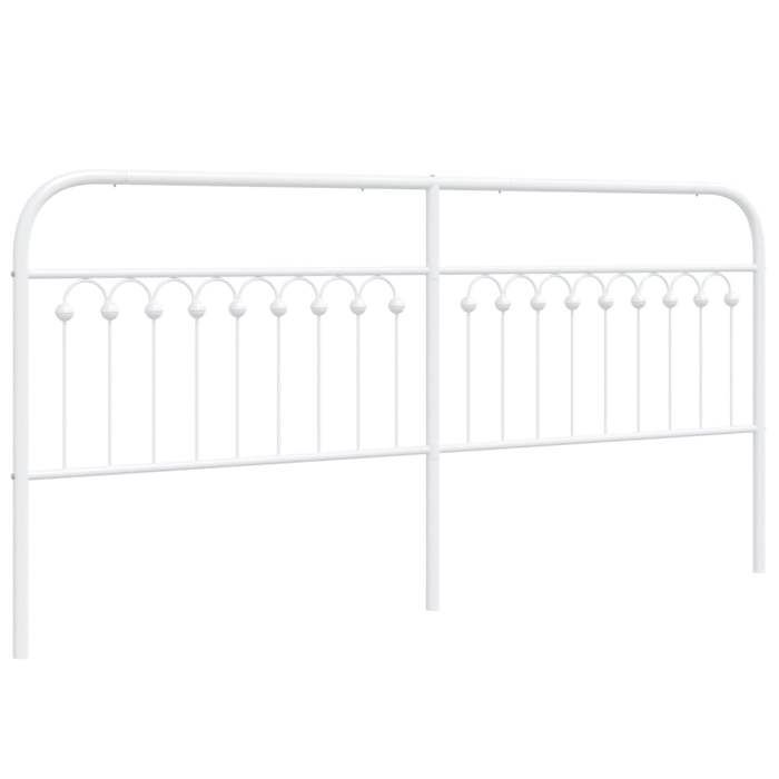 VidaXL Tête de lit métal blanc 200 cm, tête de lit en métal, tête de lit haute, tête de lit pour lit double, tête de lit 376687
