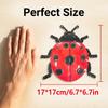 3Pcs Metal Ladybug Wall Decor, Cute Iron Art Ornaments for Home, Garden, Patio and Door Decoration
