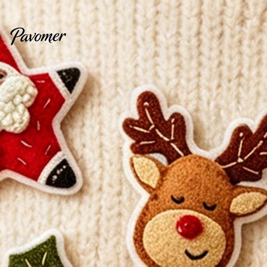 DIY Handmade Brooch Set Christmas Felt Embroidery Kit for Beginners, Decorative Pins with Tools, Festive Crafting Tools Art Crafts Clothing