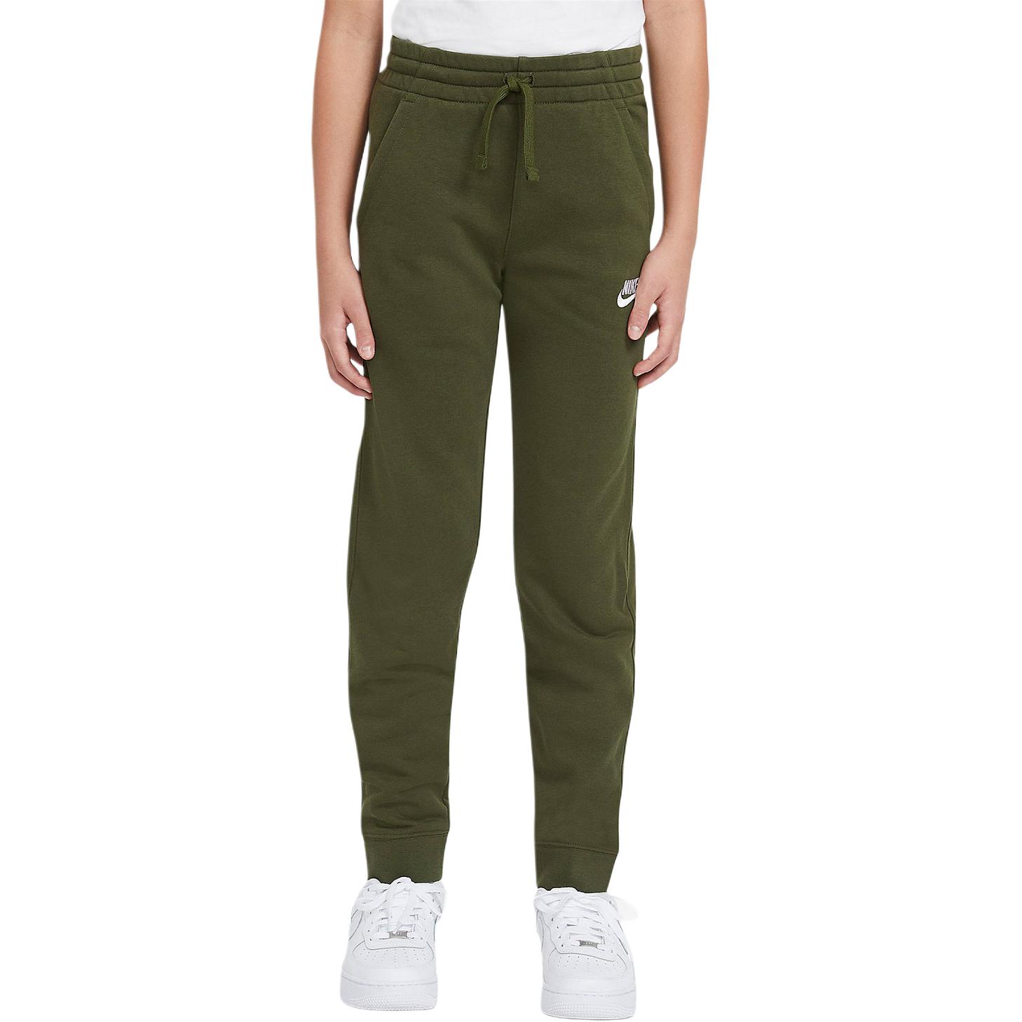 

Nike Kids Вязаные спортивные штаны с принтом логотипа однотонные повседневные детские штаны зеленые DA0864-326 L