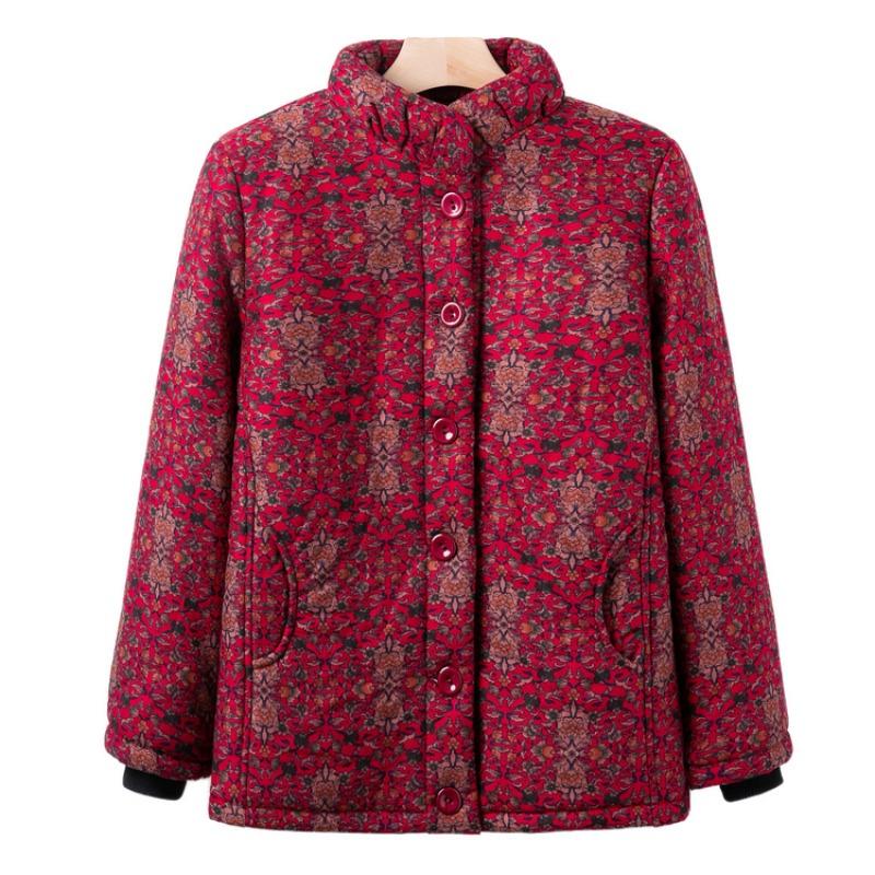 Grandma's autumn and winter velvet thickened padded jacket for the elderly and women's new mother's winter warm jacket