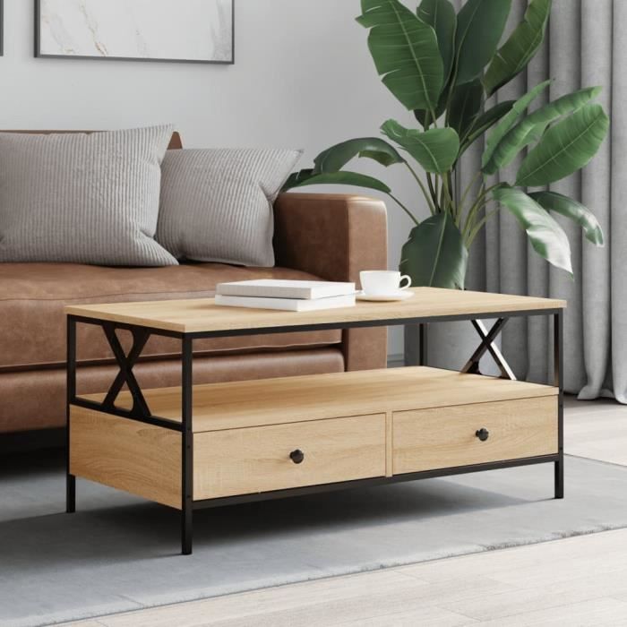 VidaXL Coffee Table Sonoma Oak 100x51x45 Cm Engineered Wood 835300