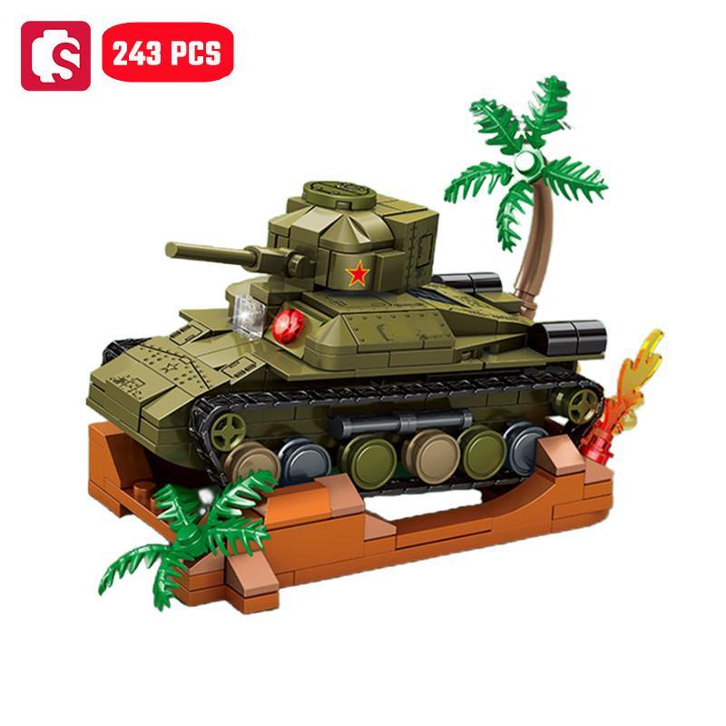 Non-Toxic Sembo Military Series Main Battled Tank Assemblage Building Blocks Moc Chariot Model Bricks Ornaments Car Toys Diy Birthday Gift