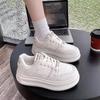 Height-increasing Platform Sports and Leisure Board Shoes Women's Autumn New Versatile Round Head Lace-up Little White Shoes Single Shoes
