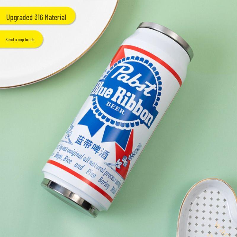 

Korean-Style 304 Stainless Steel Beer Can Thermos with Straw – Portable & Fashionable for Men, Women & Students
