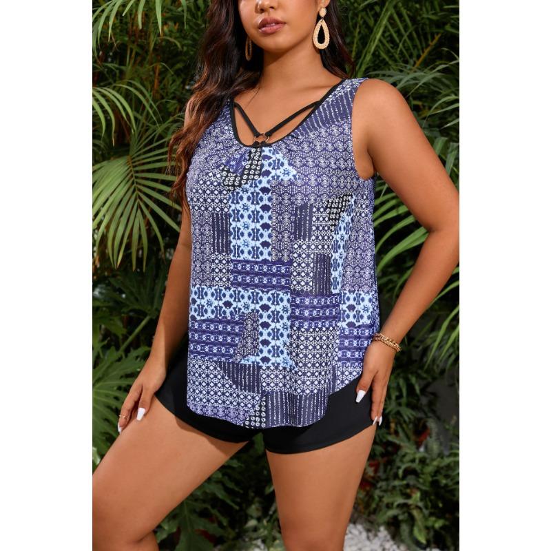 Two Piece High Waisted Sexy Swimsuit Women's Large Size Swimsuit Beach Seaside Swimwear Bikini