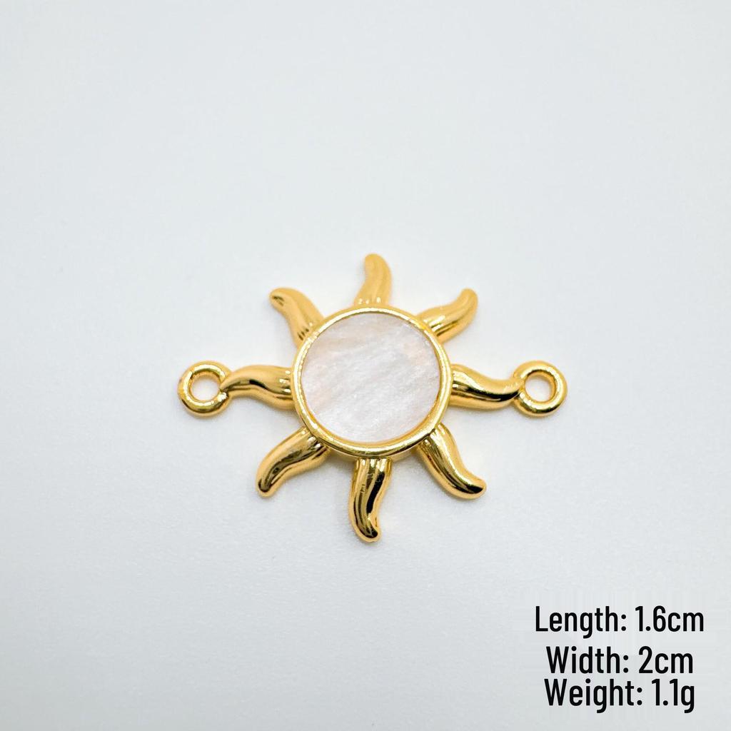 European Retro Copper-Plated Real Gold Pendant Jewelry with Mother of Pearl Double Pendant for Women