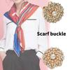 Trendy Pearl Studded Floral Scarf Ring Elegant Alloy Jewelry For Ladies