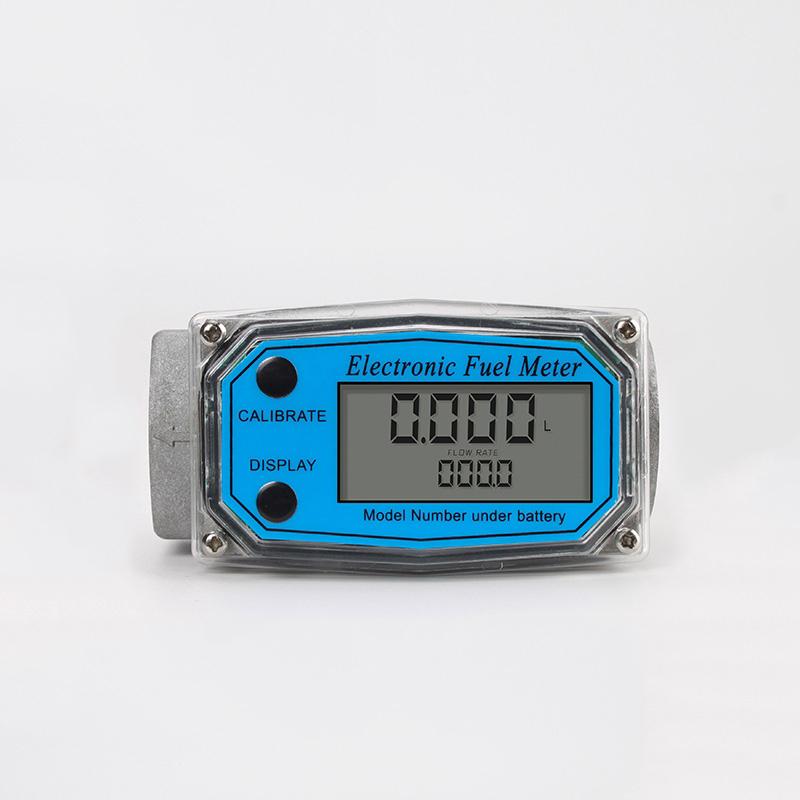 1 Inch / 1.5 Inch Turbine Water Flowmeter with Digital LCD Display, Diesel Gasoline Water Flow Meter Thread Fuel Transfer Meter