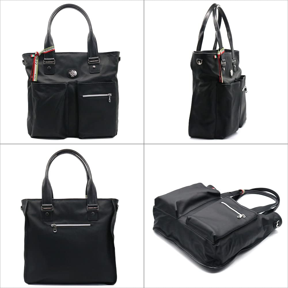 Orobianco Tote Premium Genuine Horsehide Large Made In Brand Commuter Genuine SENZANOME-C (NERO/Black) Bag, Leather, Capacity, Men's, Italy, Name,