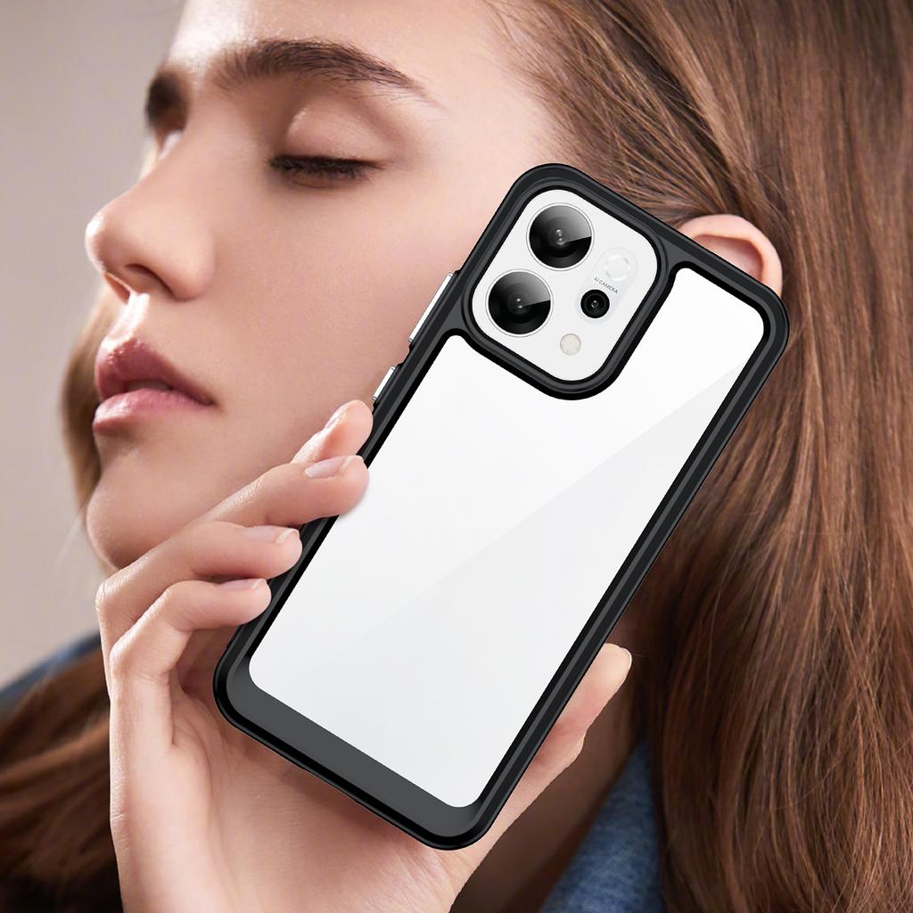 For Oppo Reno14 5G (Global) Telefondeksel WANLONFENG XC-serien TPU Akryldeksel med Herdet Glass (Stort linsehull)