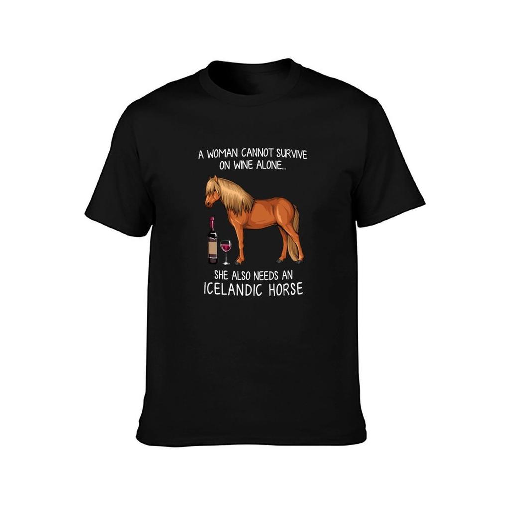 Icelandic Horse Horse and Wine Funny Horse TShirt UV Sun Protection Tee Shirt