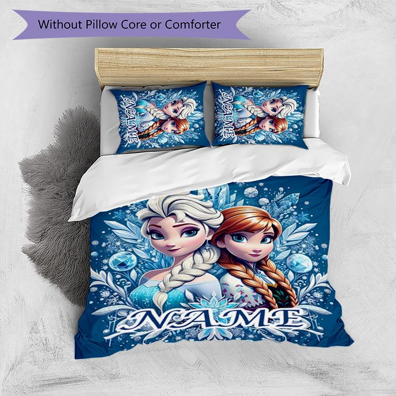 3pcs Frozen6 Cover Set - Personalized Name, HD Printed Bedding with 1 Cover and 2 Pillowcases - Perfect for Home Decor, Easy Care