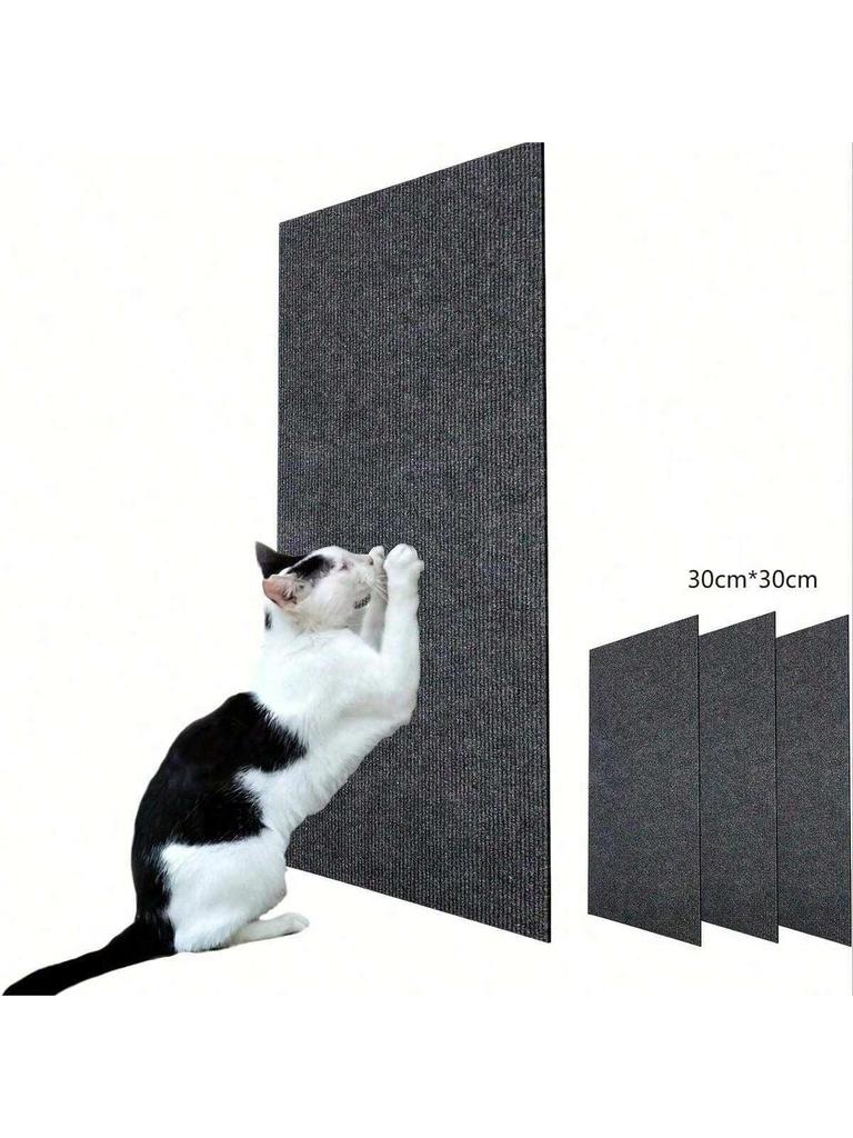 4Pcs Set 300mm*300mm Self Adhesive And Cuttable Cat Climbing Mat Scratchers Wear Resistant And Durab