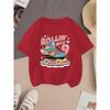 Europäische Größen Kinder Sommer Kurzarm T-Shirt, Cartoon Print Oberteil für Mädchen, Mit süßem Design, Geeignet für Ausflüge und den Alltag