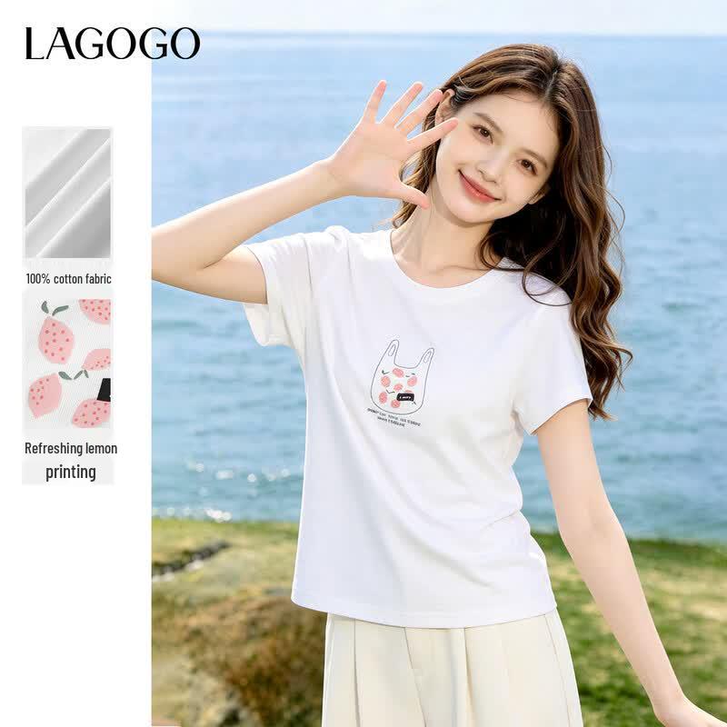 LAGOGO Lemon Print T-Shirt M