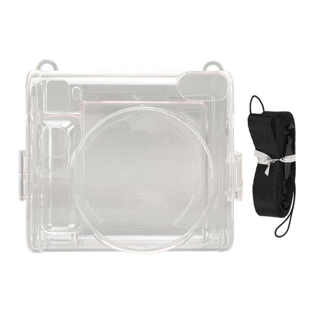 Instant Camera Case Protective Cover Clear Hard Shell with Adjustable Detachable Strap Instant Camera Accessory for