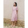 Jiu Zi Women's Elegant Textured Seven-Sleeve Dress