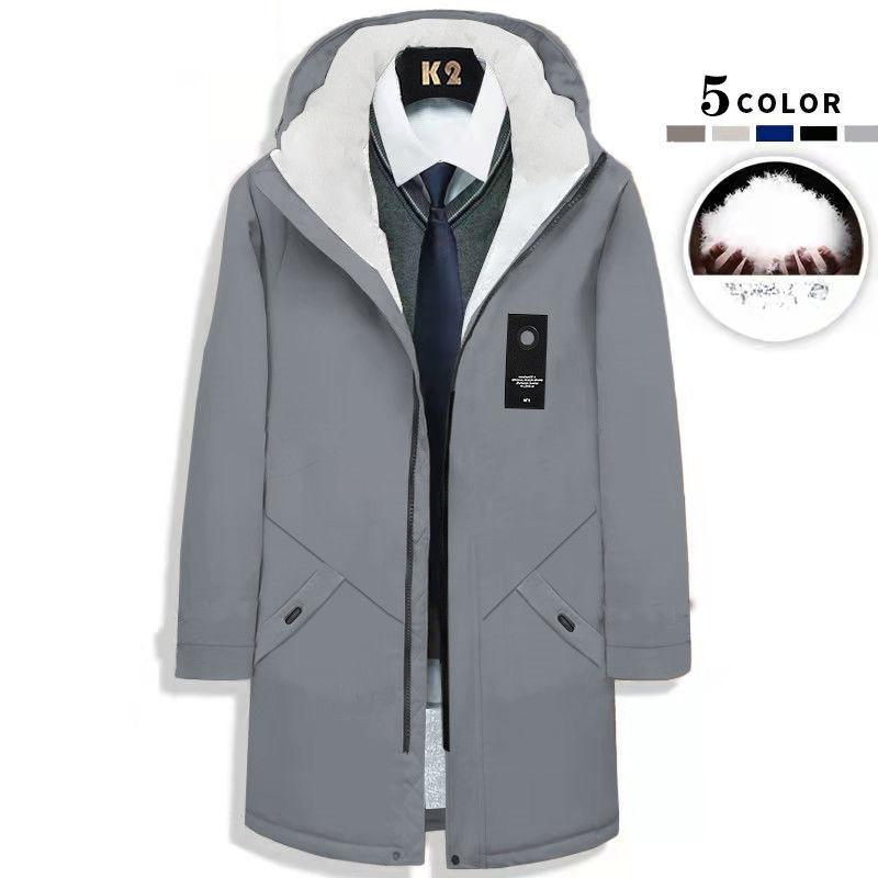 

Осенне-зимний модный тренд, длинный флисовый тренчкот, мужское повседневное свободное удобное толстое теплое пальто большого размера M серый