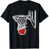 Basketball Valentines Day Love Heart Hoops Romance College Cotton Men T Shirt S