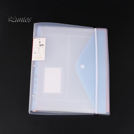 File Pockets 11 Hole Expandable Binder Folders for 2/3/4 Ring Document Pouch, Plastic Envelopes Macaron Color Bags Pocket with Snap Button &