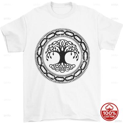 Nordic Myth Symbol Yggdrasil Tree Of Life Unisexs Vintage Tshirt 100 Cotton Graphic Harajuku Culture Unisex Funny Casual Tee Top