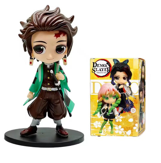 Anime 15Cm Demon Slayer Figure Nezuko Tanjirou Zenitsu Inosuke Kyoujurou Giyuu Kawaii Qposket Pvc Model Toys Children Gift