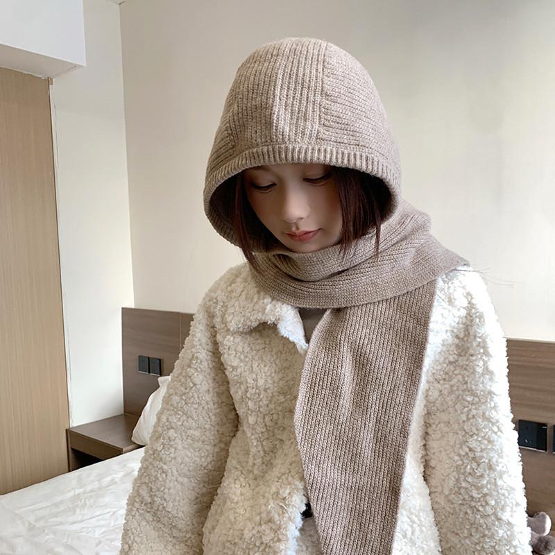 Knitted Hat And Scarf Set For Women Winter Warmth With Letter Design For Casual Wear