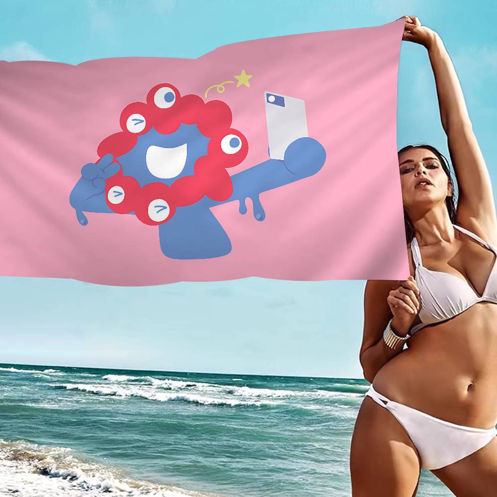Cartoon M-Myaku-Myaku Microfiber Blanket Quick Drying Beach Towels Oversized Printing Super Absorbent Pool Towel Blanket