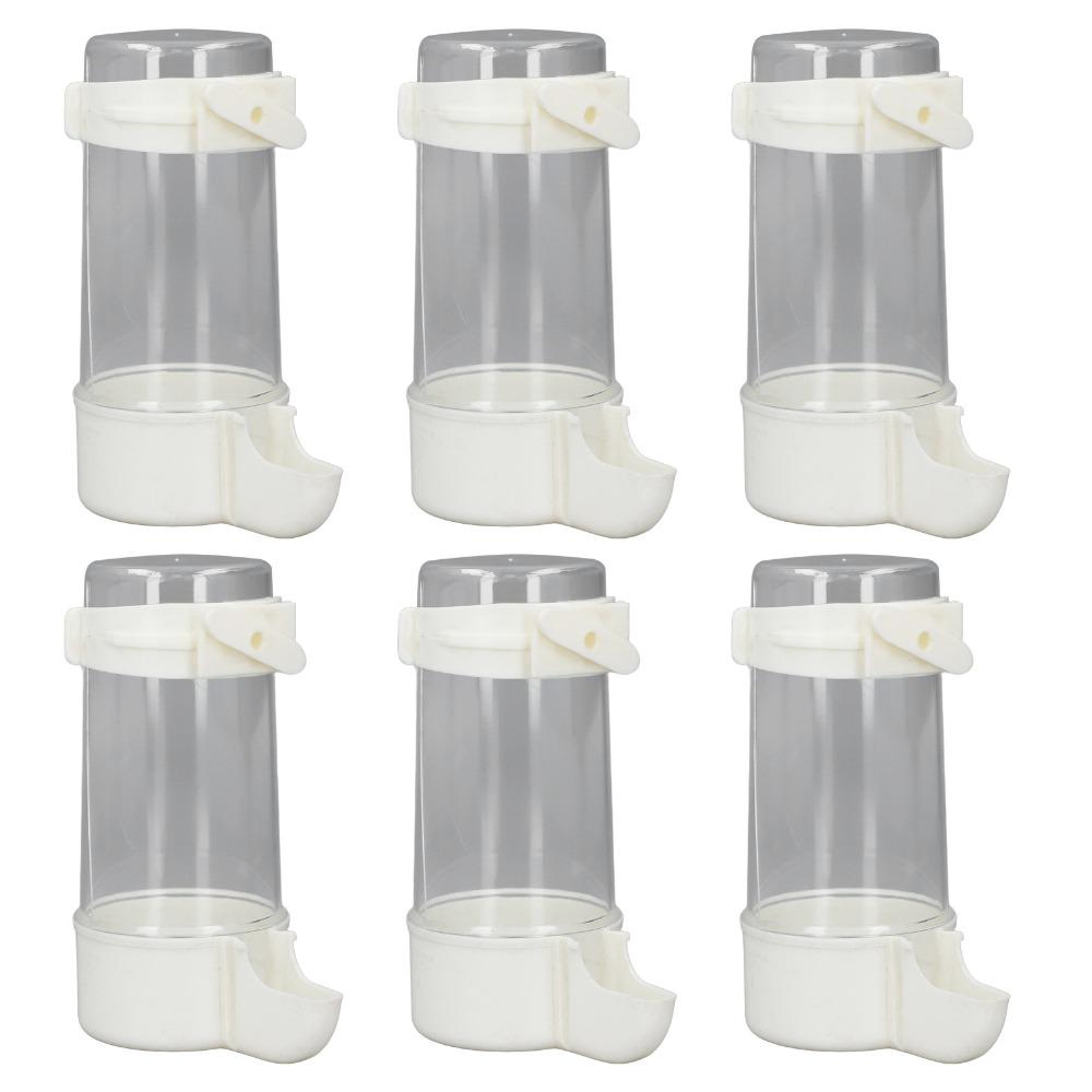 6pcs Spill Proof Bird Water Feeder Buckle-Style Bird Water Dispenser PET Bird Watering