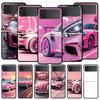 Fashion Pink Car Pattern Hard PC Phone Case For Samsung Galaxy Z Flip 7 6 5 4 Black Cover For Galaxy Z Flip 3 Foldable Shell Bag