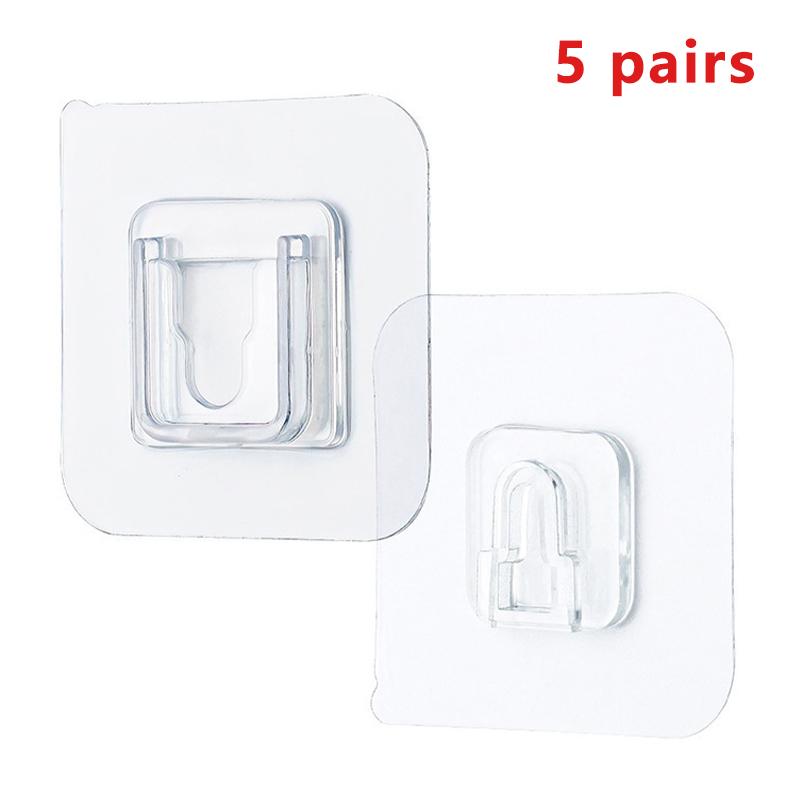 Double-Sided Adhesive Wall Hook Strong Traceless Hook Self Adhesive Invisible Hooks Kitchen Bedroom Organizer 1/5/10/20 Pairs