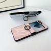 Vintage Marble Texture 2pcs Folding Case For Samsung Galaxy Z Flip6 Flip5 Flip4 Flip3 Solid Color Slim Shockproof Hard PC Ring Holder Phone Cover