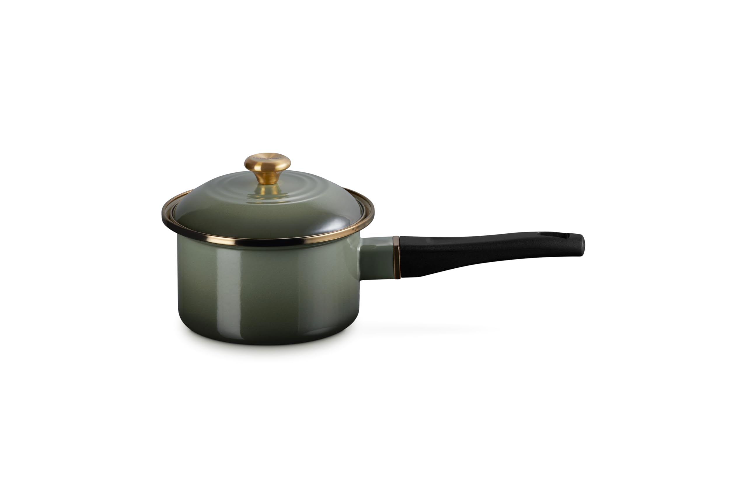 

Le Creuset Enamel Pot EOS Saucepan 14 cm Time Gold Knob Gas IH Compatible Japanese [Authorized Product]