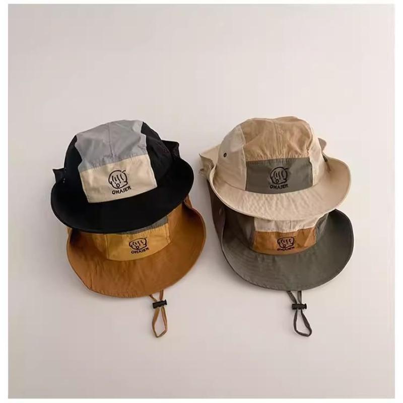 Kids Wide Brim Bucket Hats Quick Drying Thin Mesh Sun Hat Adjustable Drawstring for Summer Holiday Seaside Vacation
