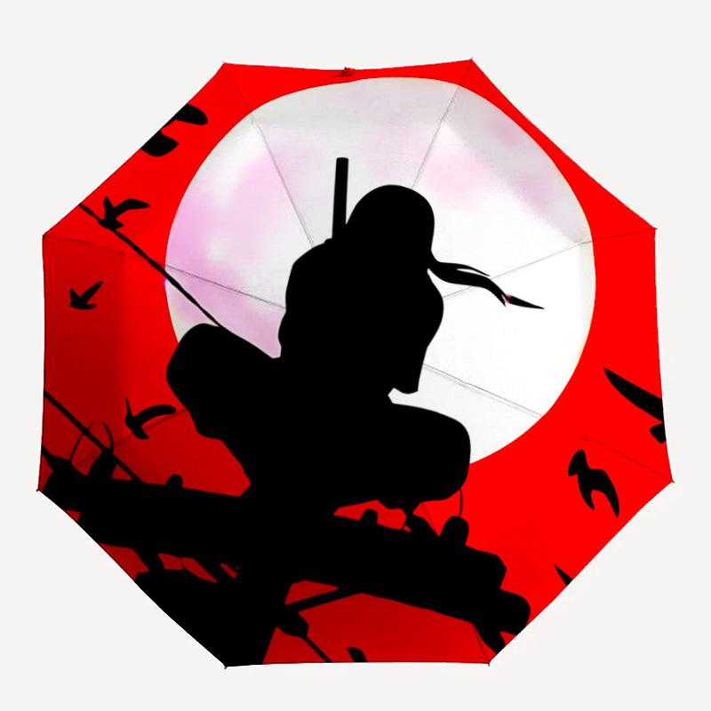 

1pc Ninja Moon Automatic Folding Umbrella with 8 Bones, 3-Fold Compact Umbrella, Compact Design On-the-Go Essential, casual outdoor accessor