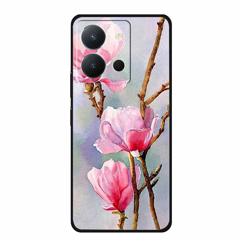 For Vivo Y36 4G Case Luxury TPU Soft Silicone Phone Cases Back Cover For VivoY36 4G Russian Version Shockproof Flowers New Funda
