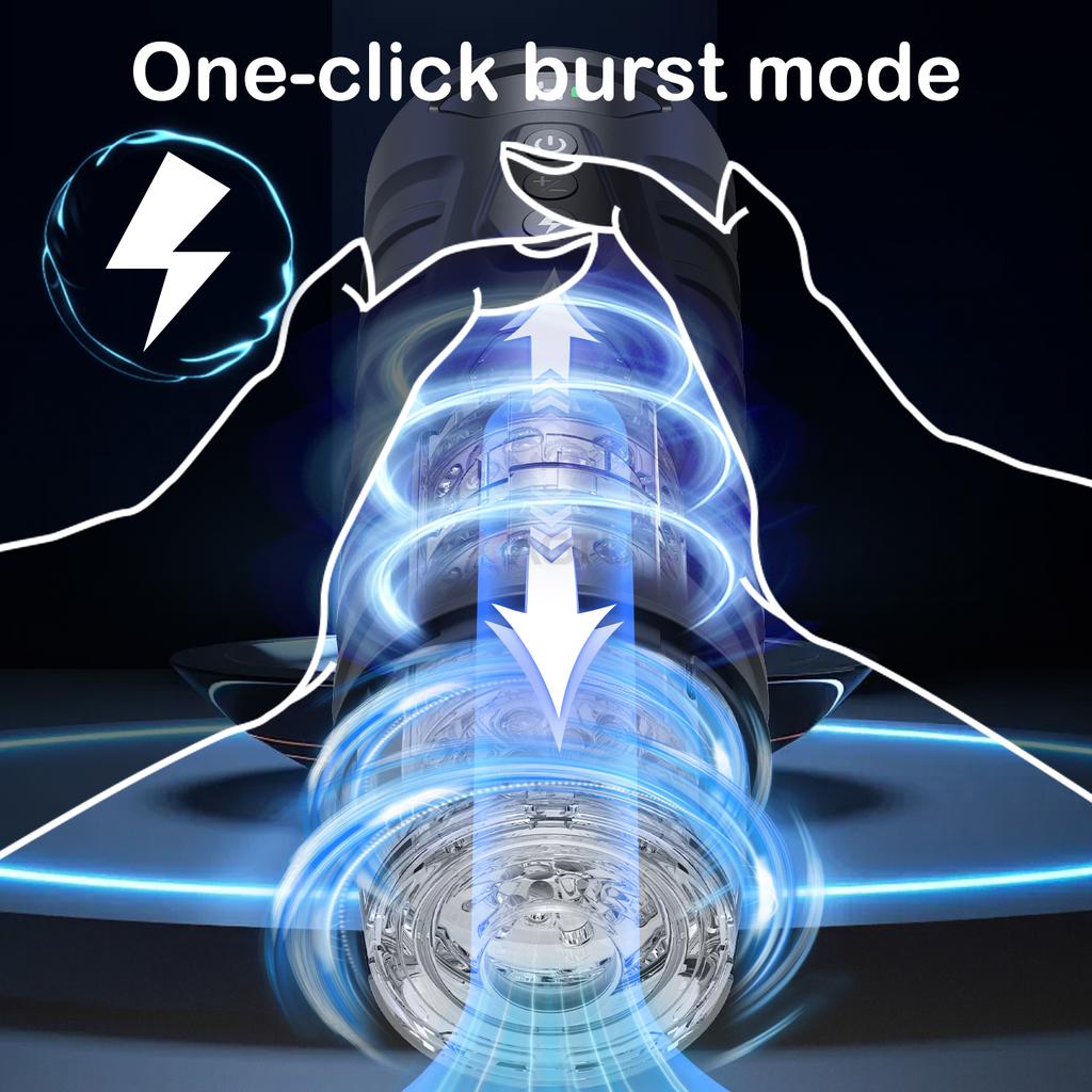 Automatic Telescopic Male Masturbator 7 Thrusting Rotating Modes Pocket Pussy Blowjob Sex Machine Penis Pump Piston Mastubator