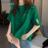 Jeanswest Women's Pure Cotton Loose Fit Round Neck Short Sleeve T-shirt