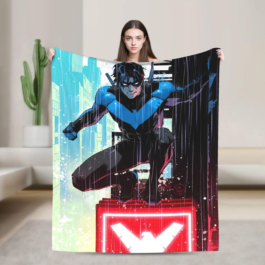 Dicks nightwing Graysons Blankets Soft Aesthetic Plush Bedding Throws For Outdoor Travel Flannel Bedspread Bed Cover