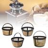 Practical Golden Tone Coffee Filter Durable Coffee Filter Coffee Strainer for 4/6/8/12 Cup Basket Style Coffee Maker