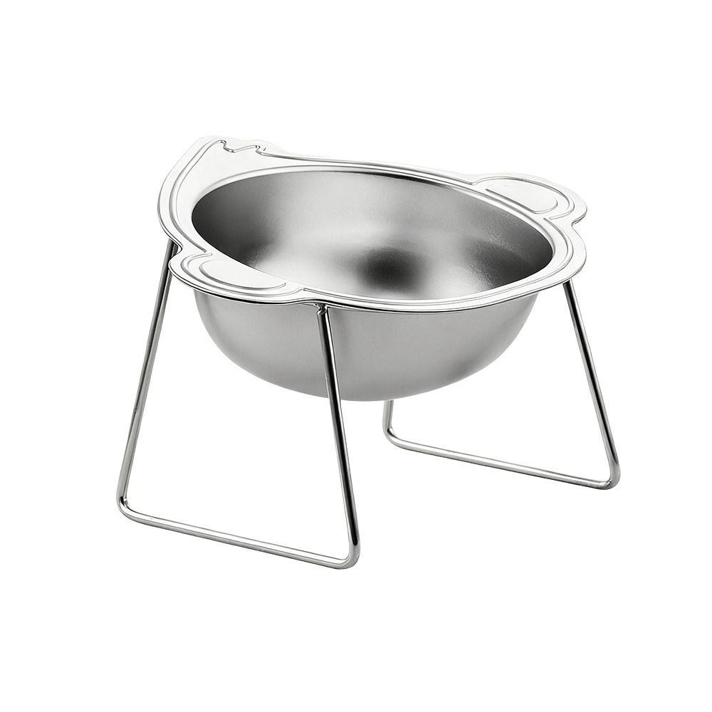 Cute Stainless Steel Raised Cat Bowl Slanted with Stand Cat Food Bowls Tilted Neck Guard Pet Feeder Pet Supplies