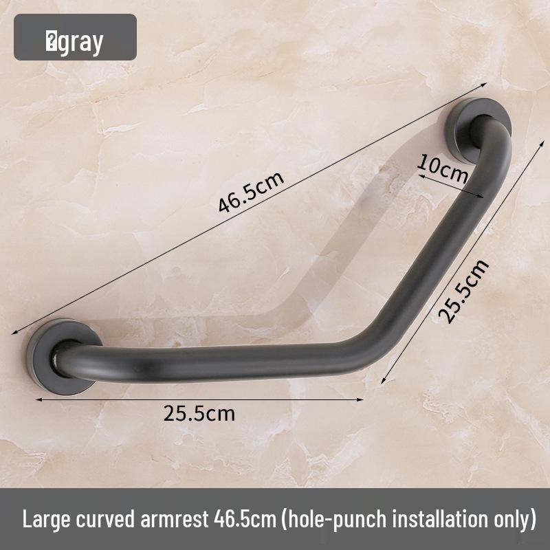 Gunmetal Grey Stainless Steel Anti-Slip Corner Grab Bar for Elderly