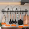 Kitchen Hook Rack Stainless Steel Wall Shelves Storage Utensils Holder Kitchen Accessories Organizer Wall Storage Rack No Punch