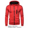 Contrast Colors Hoodie Coat Cardigan Thick Casual Long Sleeve Zipper Men Coat for Daily Wear