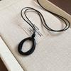 Irregular Drip Oil Pendant Necklace for Women Geometric Hollow Oval Sweater Necklace Trendy Personality Daily Wear Jewelry Gifts