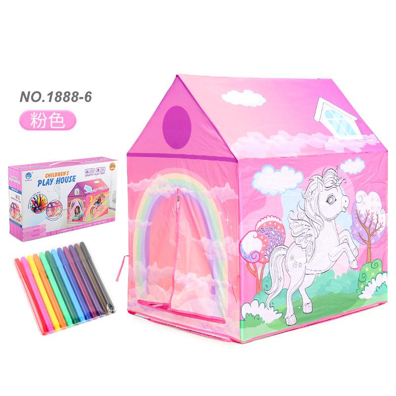 Children'S Tent Indoor And Outdoor Foldable Climbing Game House Storage Ocean Ball Pool Graffiti Tent Toys