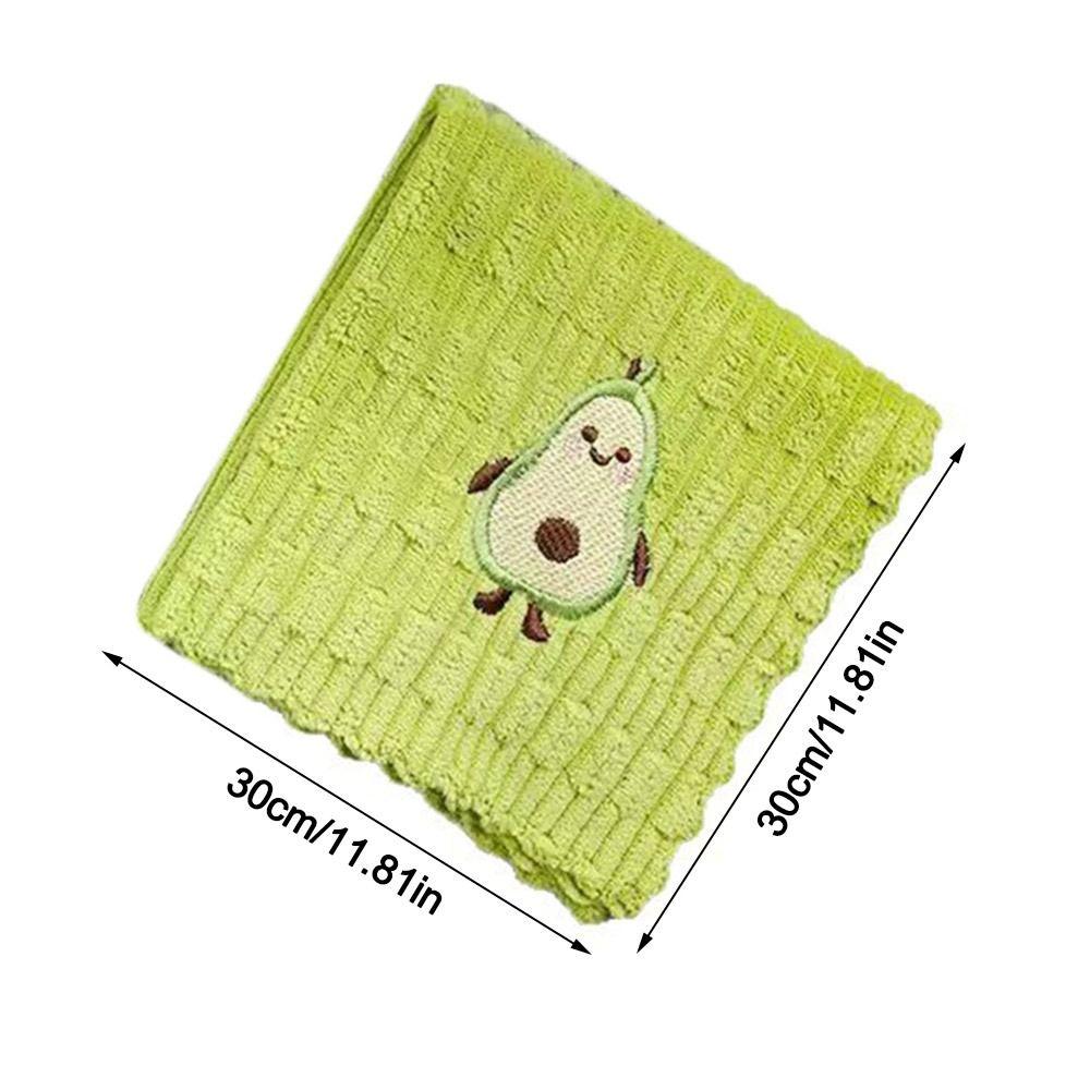 1/4PCS Scouring Pad Kitchen Cleaning Cloths Microfiber Dishcloths Avocado Towel Household Kitchen